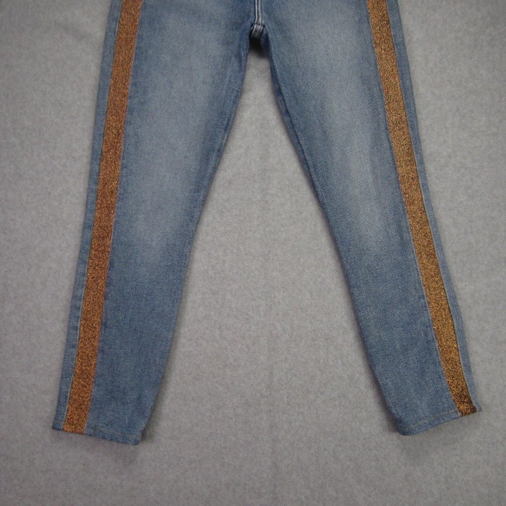 7 For All Mankind Luxe Vintage Jeans Womens 27 High Waist Lurex Stripe Ankle - Picture 3 of 16